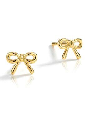 Gold Bow Earrings Stud Dainty Small Gold Stud Earrings Womens Jewelry Gift